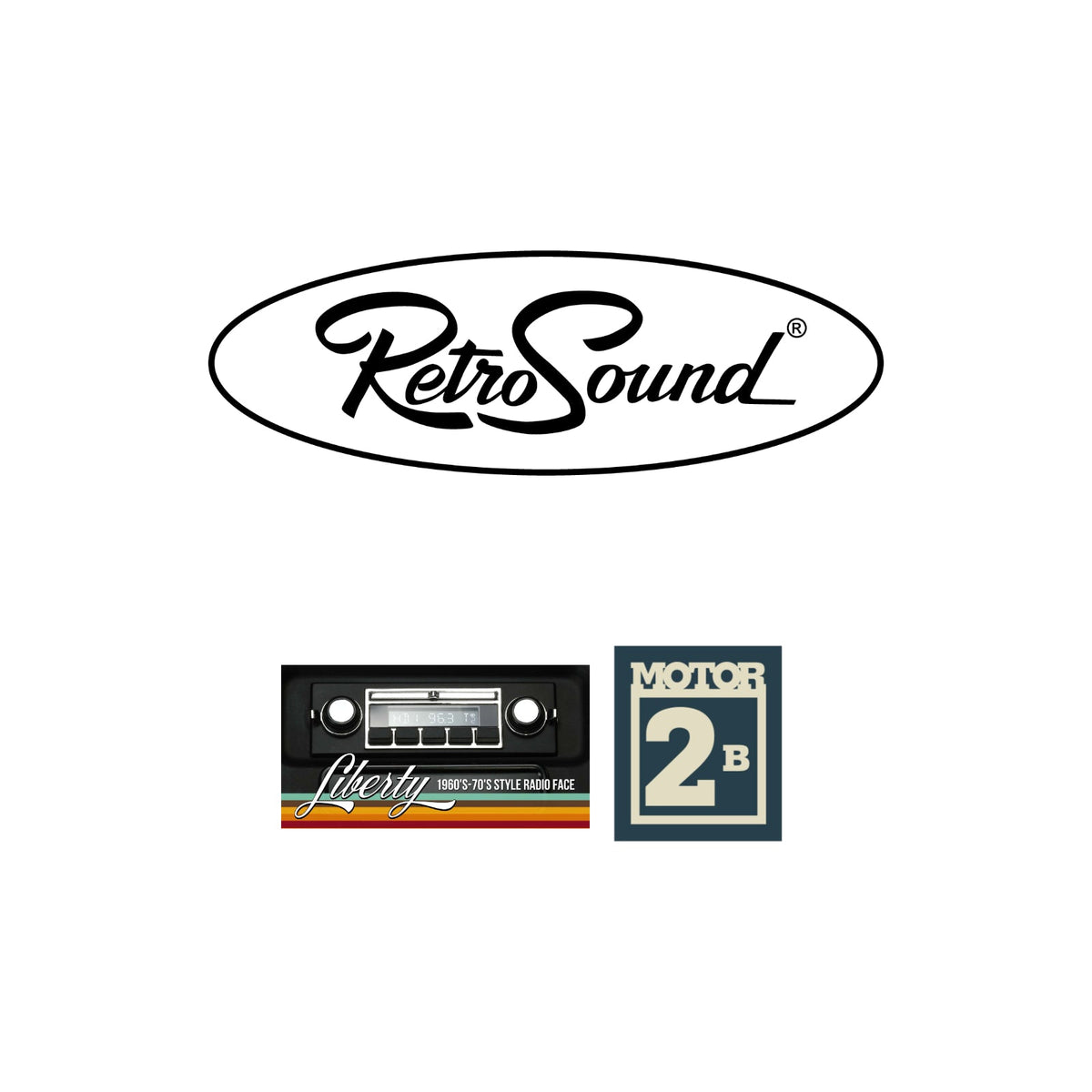 RetroSound Liberty Motor 2 Bluetooth Radio FM Black & Chrome Classic Car Stereo