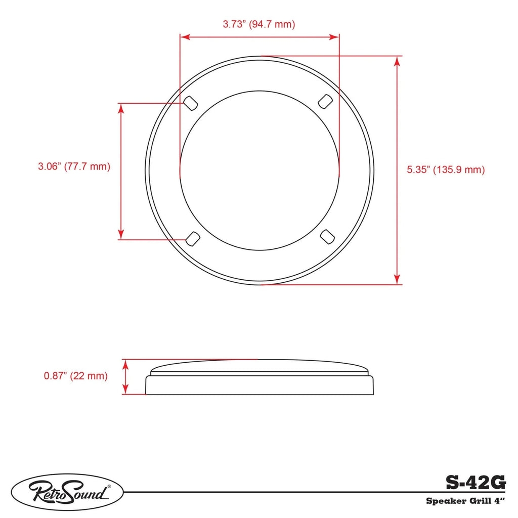 RetroSound 4 Inch Speaker Grills Sold as a Pair Low Key Plain Black Mesh Grill