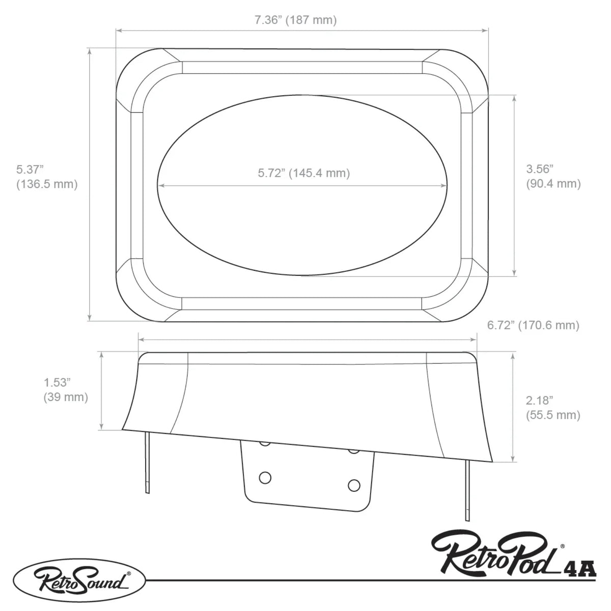 RetroSound RetroPod Surface Mount Kick Panel Speaker Pods for 4x6 Inch Speakers