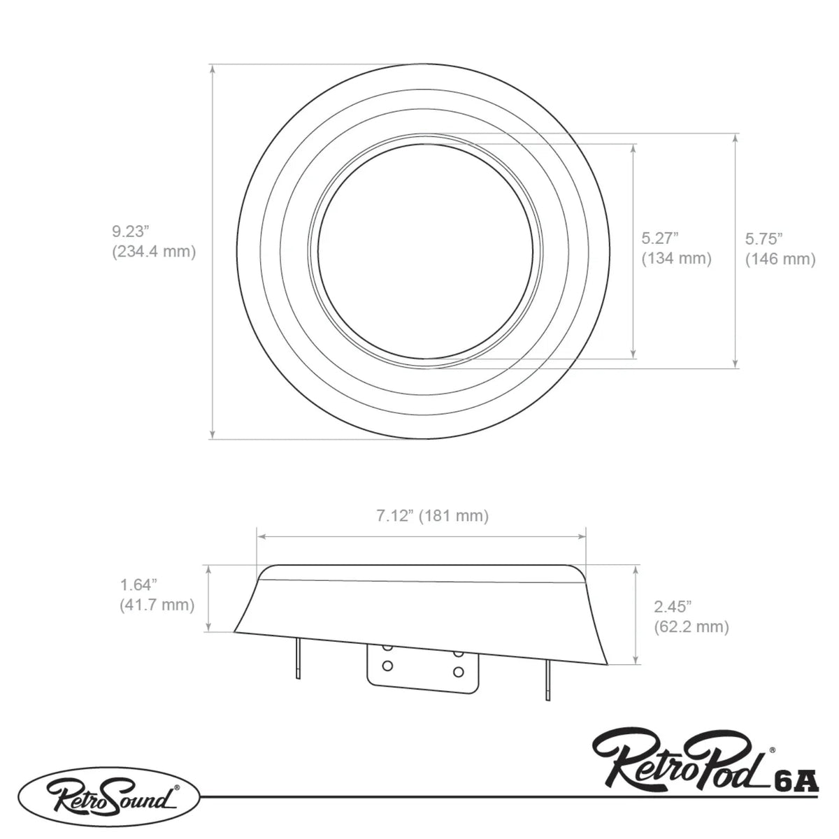 RetroSound RetroPod Surface Mount Kick Panel Speaker Pods for 6.5 Inch Speakers