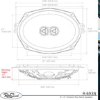 RetroSound Premium Stereo Speakers 6x9 Inch with Grills Sold as a Pair 100w RMS