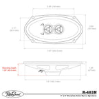 RetroSound Premium Triax 3 Way Stereo Speakers 4x8 Inch Sold as a Pair 60w RMS
