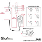 RetroSound PA04 Fully Automatic Electric Power Antenna Aerial and Mounting Heads