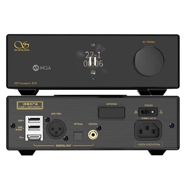 Shanling ET3 CD Player Digital Transport Wi-Fi Bluetooth Hi-Res Audio Black