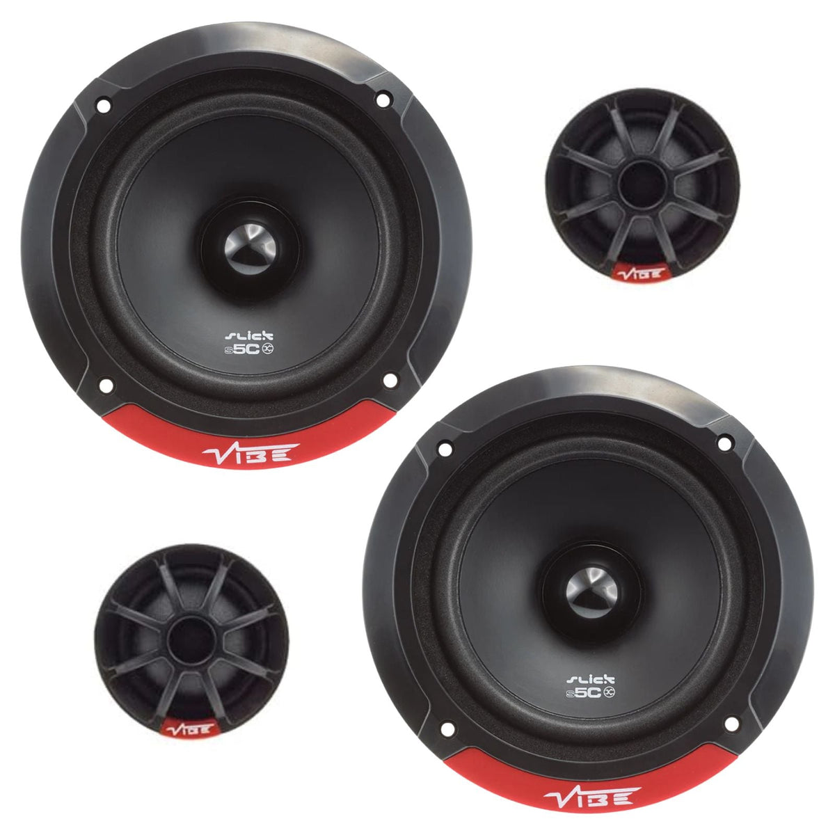 Vibe Slick SLICK5C-V7 5.25 Inch 2 Way Component Car Speakers 80w RMS Pair