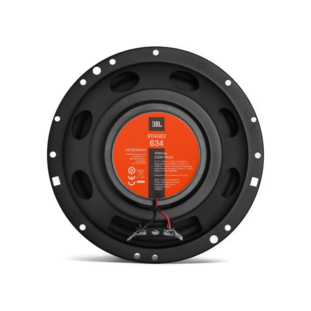 JBL Stage 2 634 6.5 Inch 3 Way Coaxial Car Speakers 40w RMS Pair