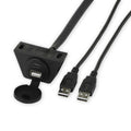 RetroSound Black Panel & Dash Mount USB-A & USB-C Extension Harness 1.3m Cable