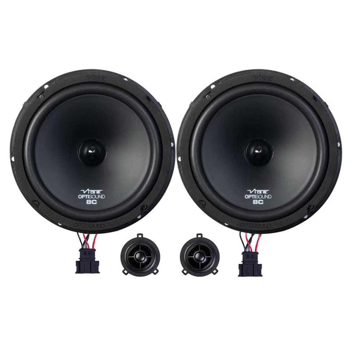 Essential Speaker Package for VW Transporter T6 (2015-2019) — pictured: Vibe Optisound T6 VW Transporter 8 Inch Speaker Upgrade Kit OPTI8VWT6-V0