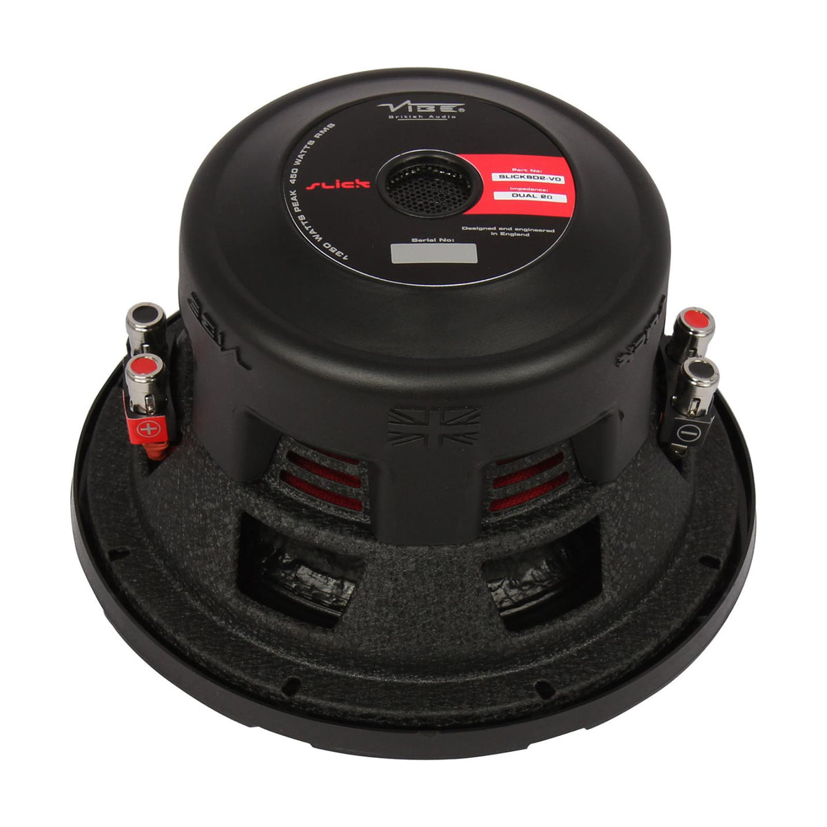 Vibe Subwoofer 8 Inch Powerful Car Bass Sub 450w RMS Dual 2 ohms SLICK8D2-V3