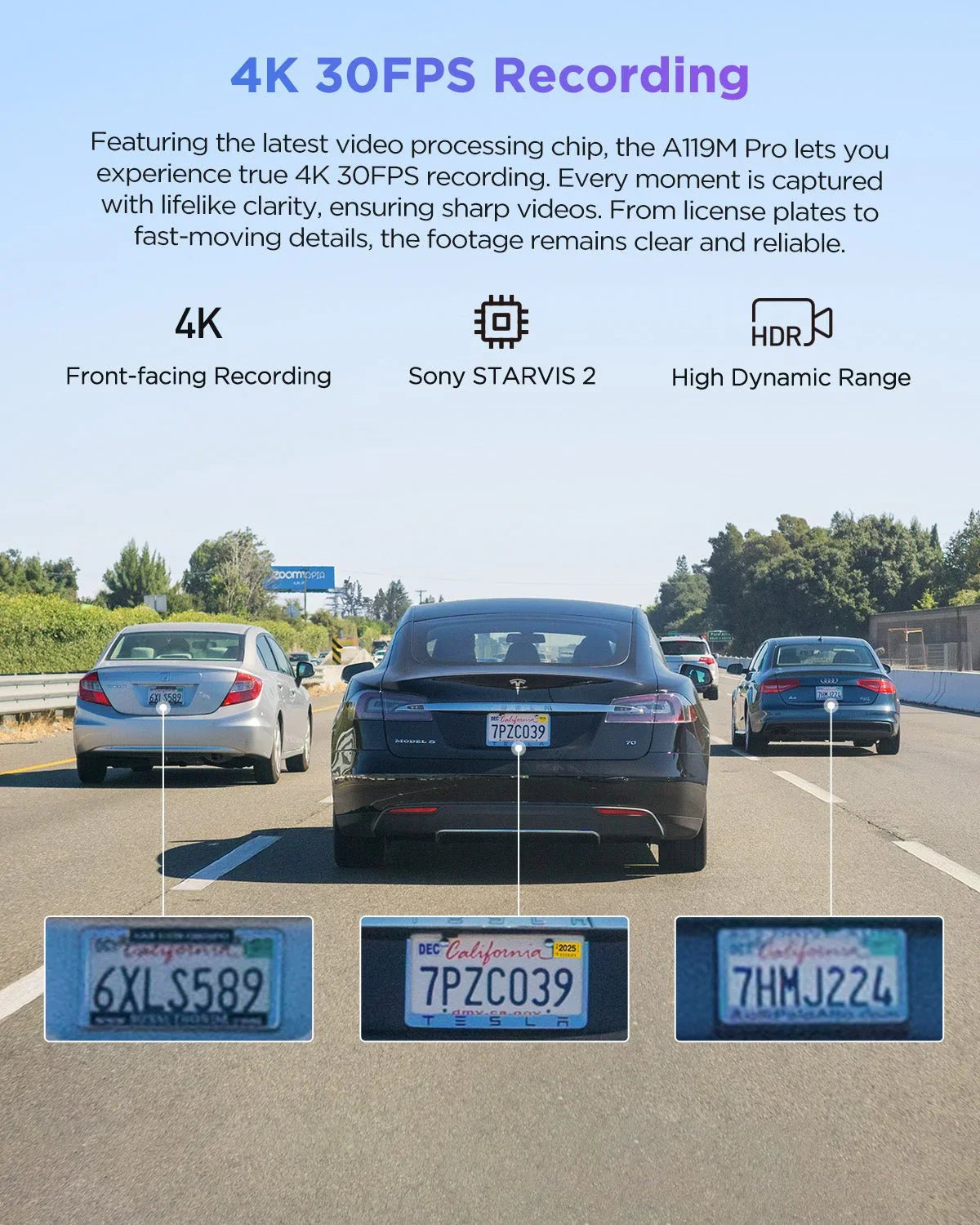 Viofo A119M Pro Dash Cam Front 1 Channel 4K HDR Mini Sony Starvis 2 GPS Camera