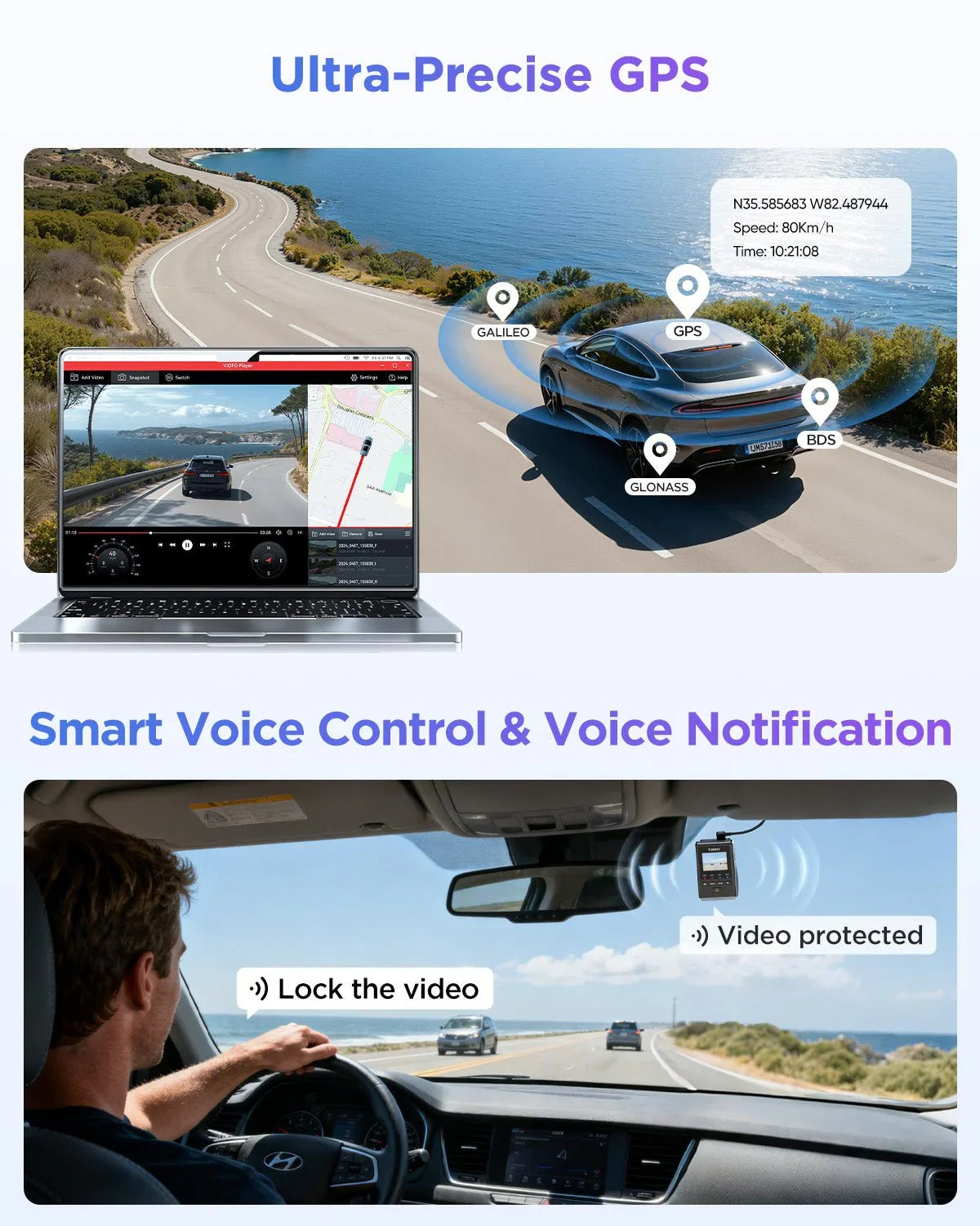 Viofo A119M Pro Dash Cam Front 1 Channel 4K HDR Mini Sony Starvis 2 GPS Camera