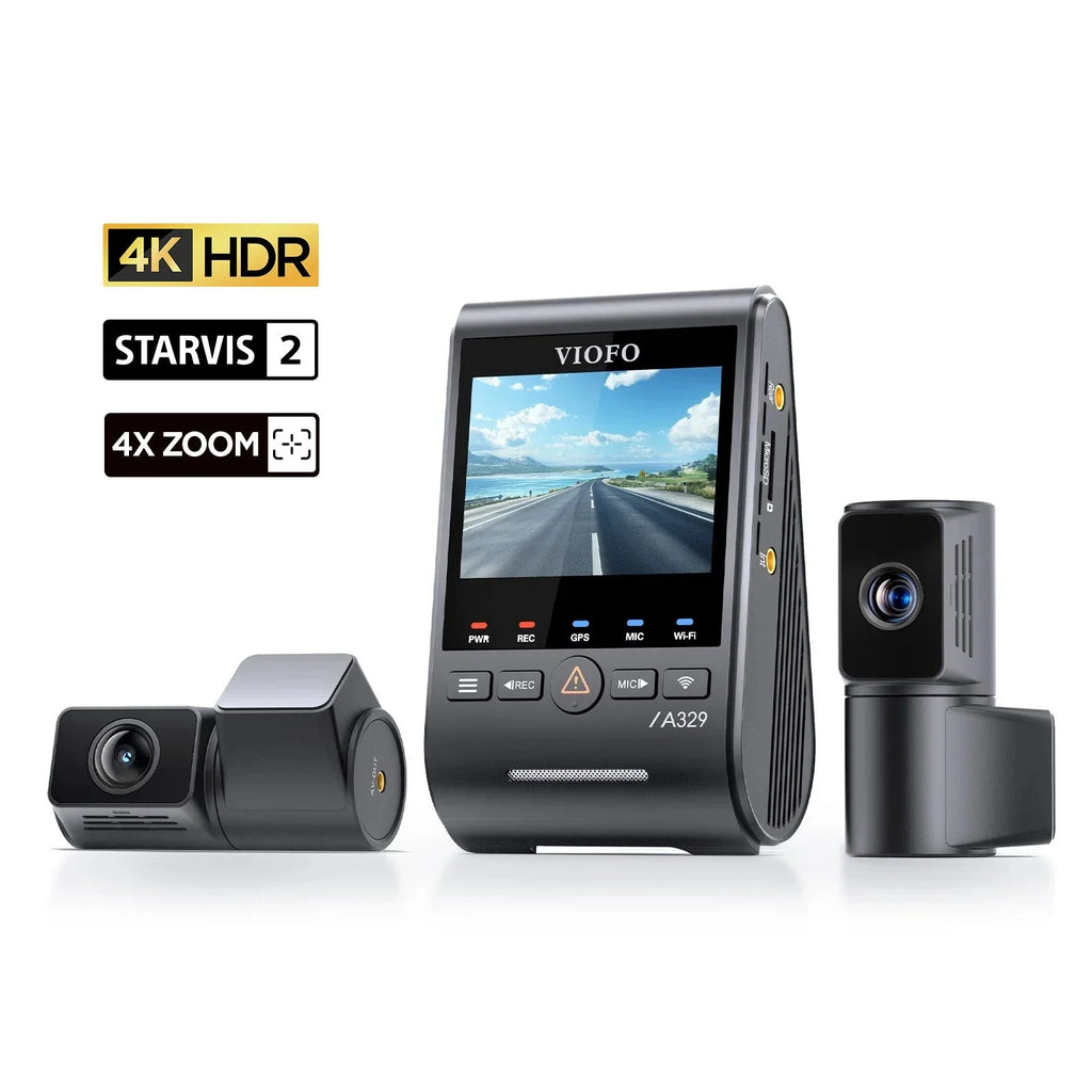 Viofo A329T 3CH Dash Cam 4K Front 2K Rear 2K Telephoto Starvis 2 GPS WIFI Camera