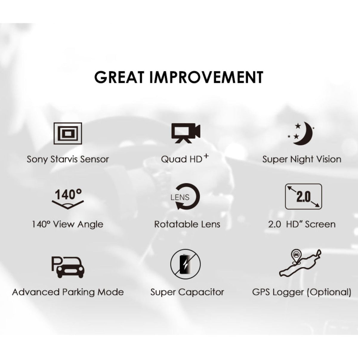 Viofo A119 V3 Dash Cam Front 1 Channel 2K Quad HD 5MP Starvis GPS Dash Camera