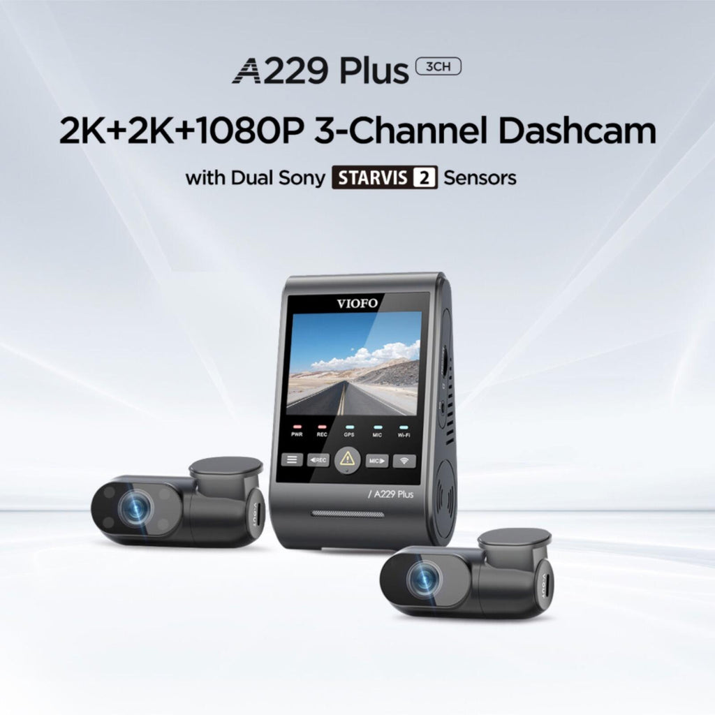 Viofo A229 Plus 3CH Dash Cam 2K Front & Rear Starvis 2 GPS WIFI HDR Taxi Camera