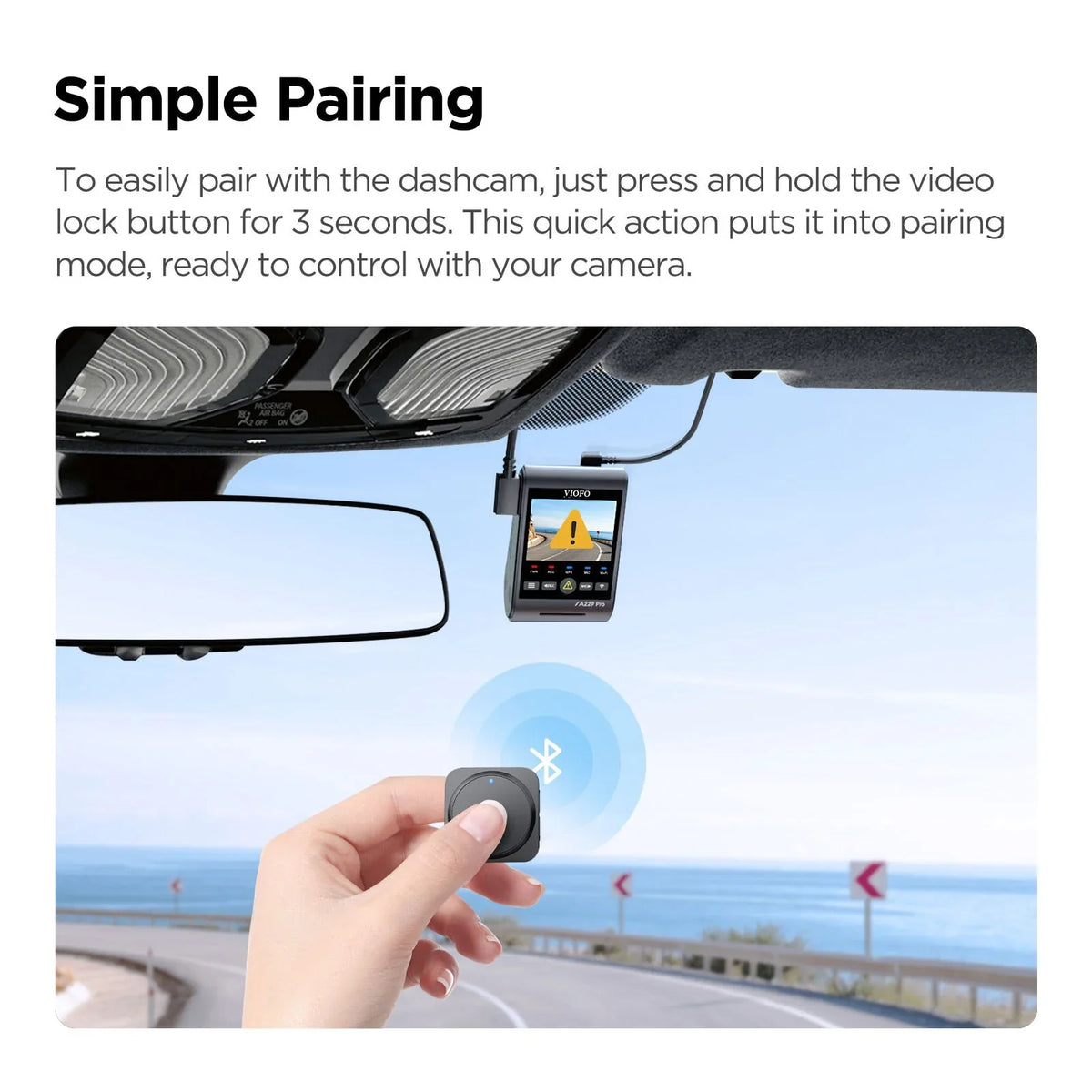 Viofo BTR200 Wireless Bluetooth Remote Control for A229 A129 VS1 Dash Cameras