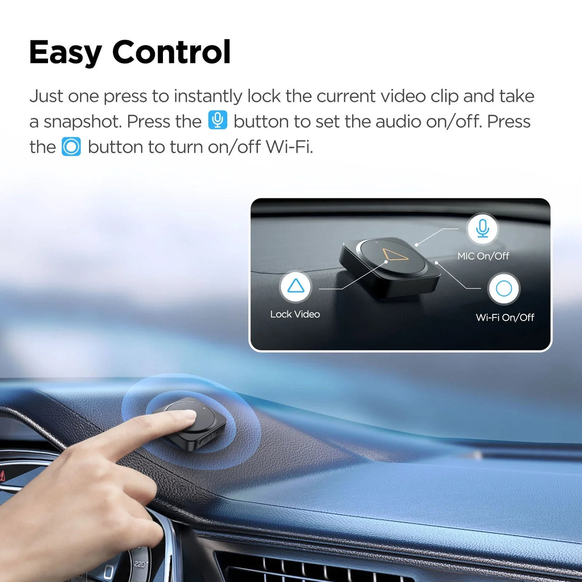 Viofo BTR200 Wireless Bluetooth Remote Control for A229 A129 VS1 Dash Cameras