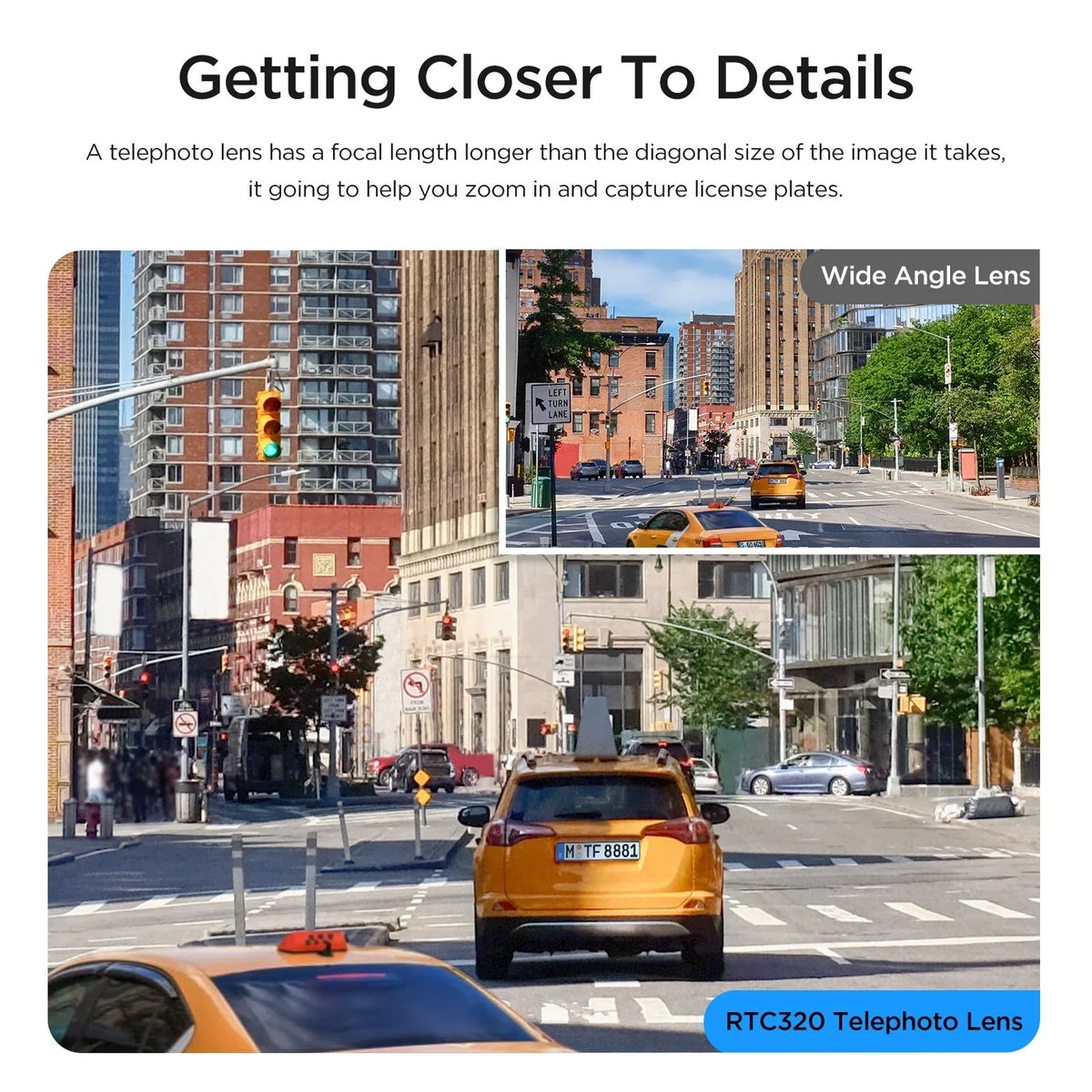 Viofo RTC320 Telephoto Camera 2K HDR for A229 Plus A229 Pro Series Dash Cameras