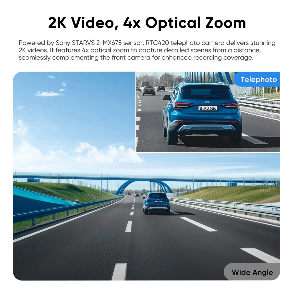 Viofo RTC420 Telephoto Camera 2K HDR for A329T A329TW Series Dash Cameras